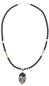 Silver Multicolor Inlay Native American Village Design Necklace Set AX94876